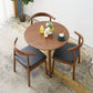 Table à manger ronde en bois massif d'hévéa, pour salle à manger