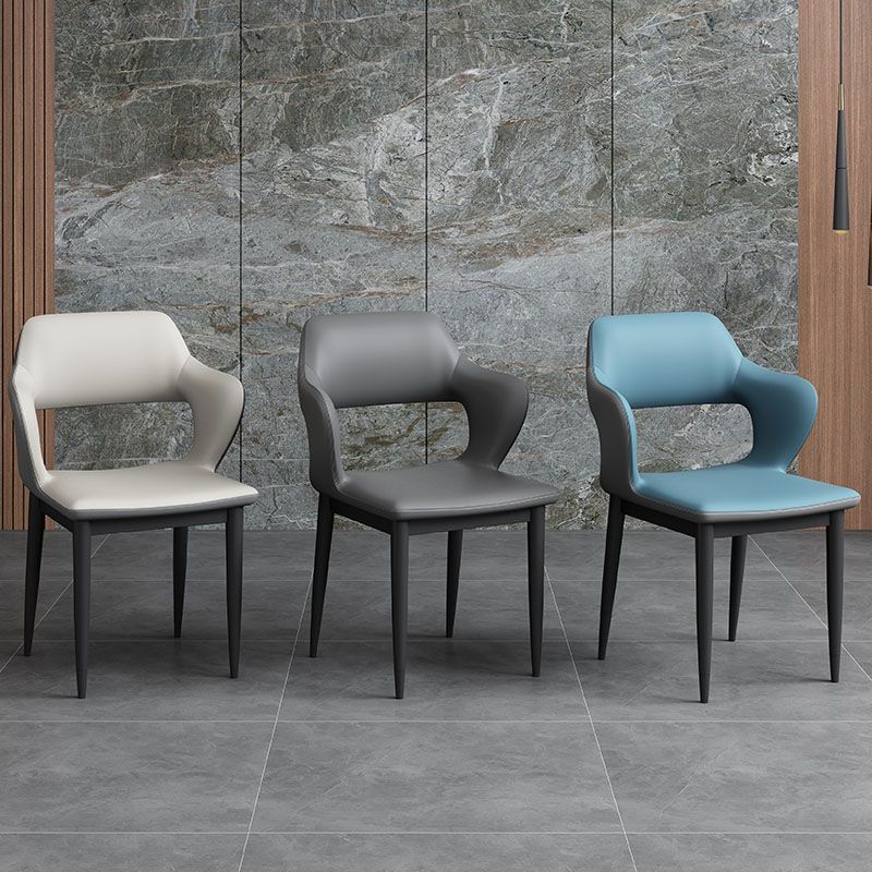 Industriestil Arm Speisestuhl Kunstleder offener Esszimmer für Wohnzimmer offener Rücken