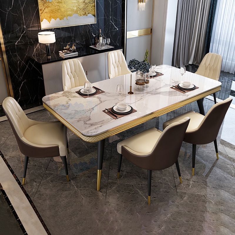Traditional Luxury Dining Table Rectangle 4 Legs Dining Table for Living Room Clearhalo ' dining_table' 'Dining Tables & Seating' 'Dining Tables' 'furn' 'furn_dining_table' 'Furniture' 'furniture_dining_table' 'Kitchen & Dining Furniture' 'kitchen&dining_furn' 'kitchen' 'kitchen_dining_table' 1200x1200_a22625c0-6151-44bd-a94c-7acb0f02f525