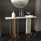 Hall Console Table Gold Glam Stone Accent Table with 1 Shelf  31.5" Tall