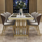 Metal Traditional Luxury Rectangle Table Sintered Stone Table with Metal Trestle Clearhalo ' dining_table' 'Dining Tables & Seating' 'Dining Tables' 'furn' 'furn_dining_table' 'Furniture' 'furniture_dining_table' 'Kitchen & Dining Furniture' 'kitchen&dining_furn' 'kitchen' 'kitchen_dining_table' 1200x1200_a2274dfb-a849-4e2f-8ce3-fa9eff804bb4