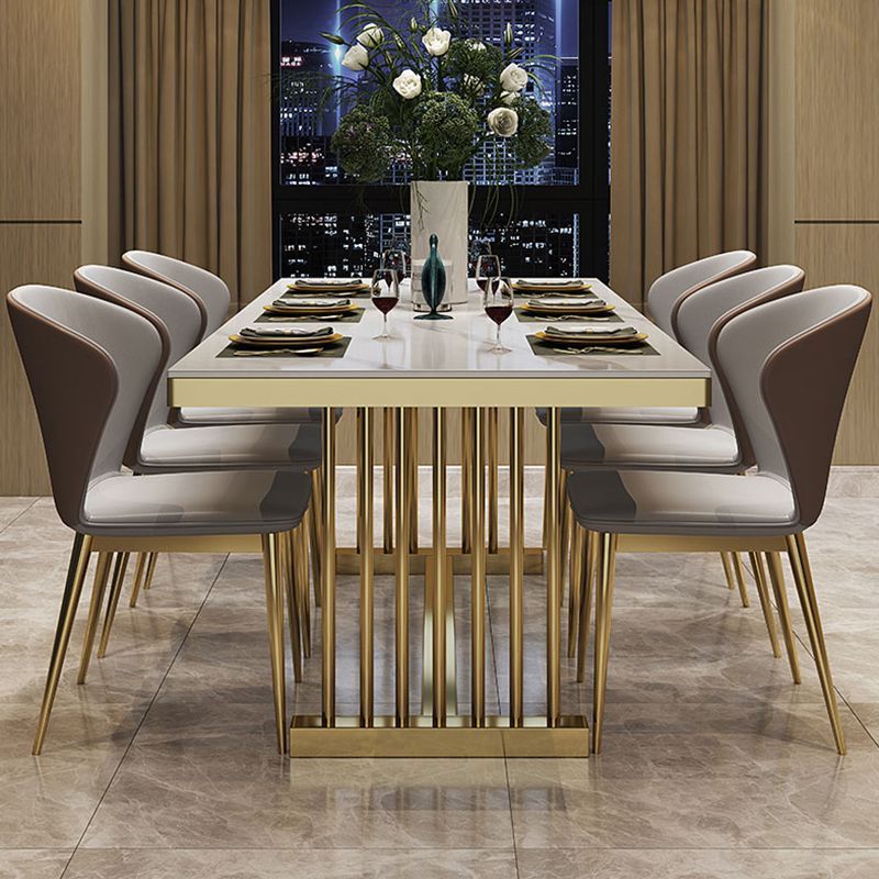 Metal Traditional Luxury Rectangle Table Sintered Stone Table with Metal Trestle Clearhalo ' dining_table' 'Dining Tables & Seating' 'Dining Tables' 'furn' 'furn_dining_table' 'Furniture' 'furniture_dining_table' 'Kitchen & Dining Furniture' 'kitchen&dining_furn' 'kitchen' 'kitchen_dining_table' 1200x1200_a2274dfb-a849-4e2f-8ce3-fa9eff804bb4
