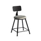 Industrial Metal Barstool Low Back Fabric Upholstered Counter Stool in Matte Finish Clearhalo 'Bar Furniture' 'Bar Stools' 'bar_stools' 'furn' 'furn_bar_stools' 'Furniture' 'Kitchen & Dining Furniture' 1200x1200_a2279758-a5a0-4f71-93e9-259b985e32df