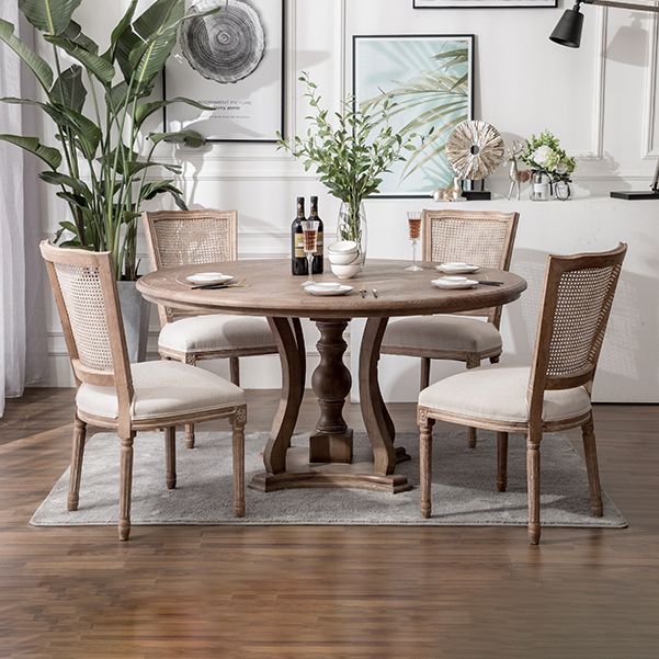 Wood Farmhouse Dining Arm Chair with Cushion Open Back Dining Side Chair for Home Clearhalo ' kitchen&dining_furn' 'Dining Chairs' 'Dining Tables & Seating' 'dining_chair' 'furn' 'furn_dining_chair' 'Furniture' 'furniture_dining_chair' 'Kitchen & Dining Furniture' 'kitchen' 1200x1200_a227b75d-f817-4915-b67e-b14ee7f09c32