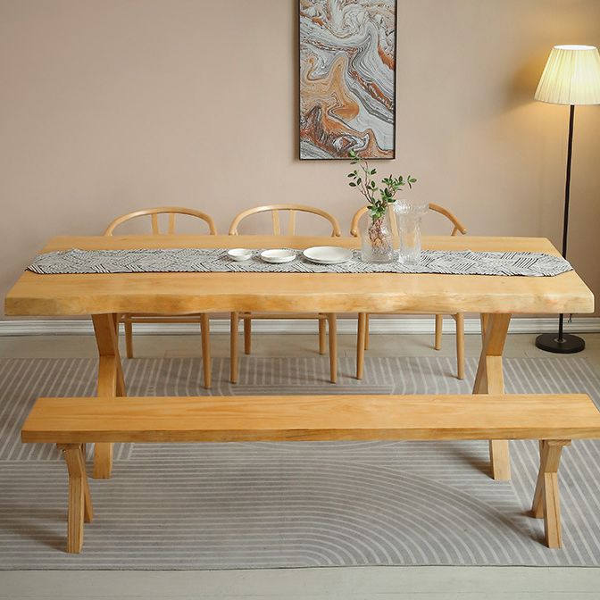 Rectangle Solid Wood Dining Table Modern Contemporary Kitchen Wood Table with Double Pedestal Clearhalo ' dining_table' 'Dining Tables & Seating' 'Dining Tables' 'Furniture' 'furniture_dining_table' 'Kitchen & Dining Furniture' 'kitchen&dining_furn' 'kitchen' 'kitchen_dining_table' 1200x1200_a227c7ab-11d1-443e-b8e0-c4d3ad18ae0d