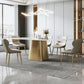 Glam Dining Table Set 1/2/5/7 Pcs Sintered Stone Dining Table with PU Leather Chairs