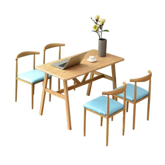 Modern Wooden Dining Room Set with Rectangle Top and Trestle Base Furniture Clearhalo 'Dining Room Sets' 'Dining Tables & Seating' 'dining_room_set' 'furn' 'furn_dining_room_set' 'Furniture' 'furniture_dining_room_set' 'Kitchen & Dining Furniture' 'kitchen&dining_furn' 'kitchen' 1200x1200_a2292499-8bb6-4257-b3f7-450ae8d1953b