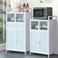 Metal Glass Doors Buffet Stand Modern Kitchen Buffet Sideboard in White Clearhalo 'buffet_sideboard' 'Buffets & Sideboards' 'furn' 'furn_buffet_sideboard' 'Furniture' 'Kitchen & Dining Furniture' 1200x1200_a22b22b0-a15e-4ea1-8eb5-adb81ec357b1
