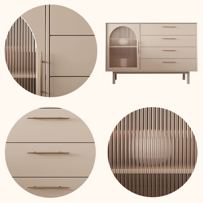 40-inch Height Wood Sideboard Simple Style 1 Door and 4 Drawer Cupboard for Living Room Clearhalo 'buffet_sideboard' 'Buffets & Sideboards' 'furn' 'furn_buffet_sideboard' 'Furniture' 'Kitchen & Dining Furniture' 1200x1200_a22d18b7-194b-4334-b717-b984bff227e8