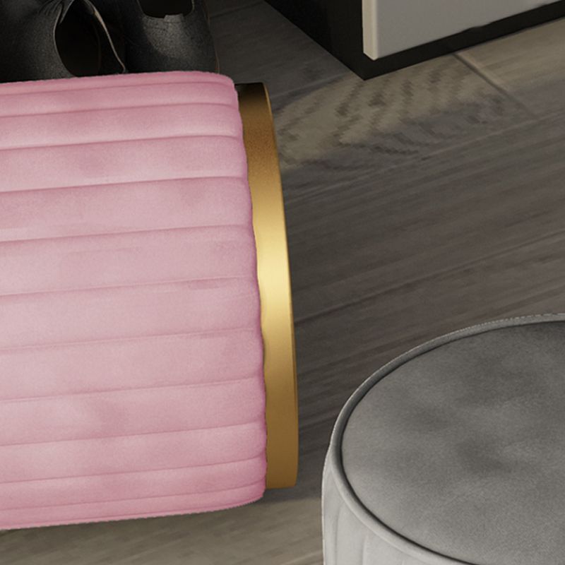 Gorgeous Round Ottoman Solid Color Stain Resistant Velvet Ottoman Stool Clearhalo 'furn' 'furn_ottomans_poufs' 'Furniture' 'Living Room Furniture' 'Ottomans & Poufs' 'ottomans_poufs' 1200x1200_a22dd755-11ef-41b7-9e66-70085f0bbf28