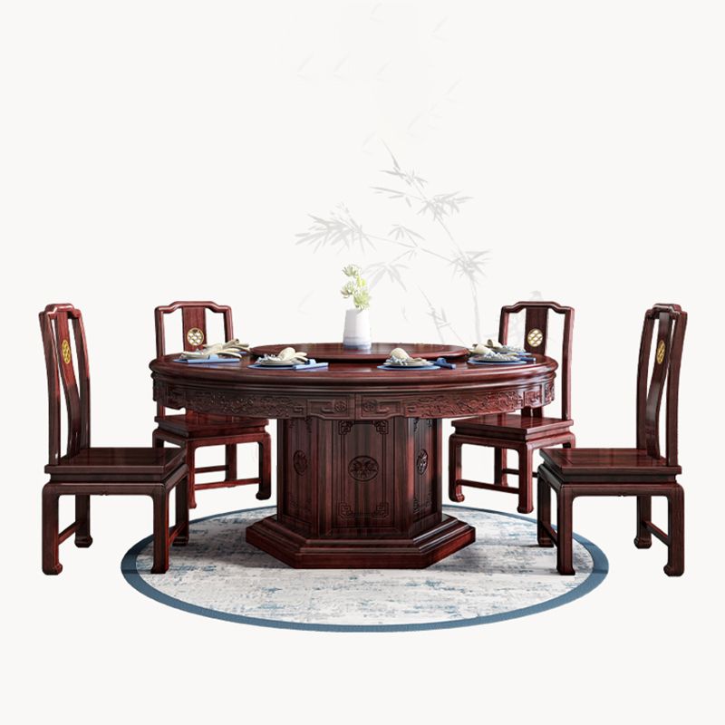 Solid Wood Dining Table Pedestal Round Dinner Table for Dining Room Clearhalo 'Dining Tables & Seating' 'Dining Tables' 'dining_table' 'furn' 'furn_dining_table' 'Furniture' 'Kitchen & Dining Furniture' 1200x1200_a22f2160-30dc-4c9f-8d7c-b7db0bdb6d68