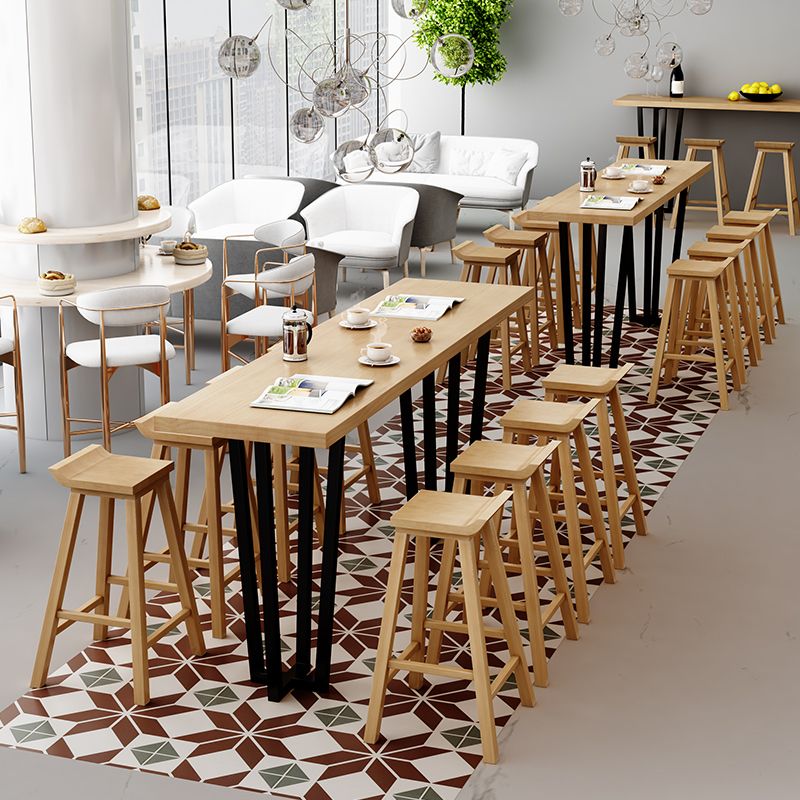 Coffee Shop Glam Bar Height Table Double Pedestal Solid Wood Hall/Pub Table Clearhalo 'Bar Furniture' 'Bar Tables' 'bar_tables' 'furn' 'furn_bar_tables' 'Furniture' 'Kitchen & Dining Furniture' 1200x1200_a22f2fb4-29ef-4876-8dc8-1bfe7fb46fb5