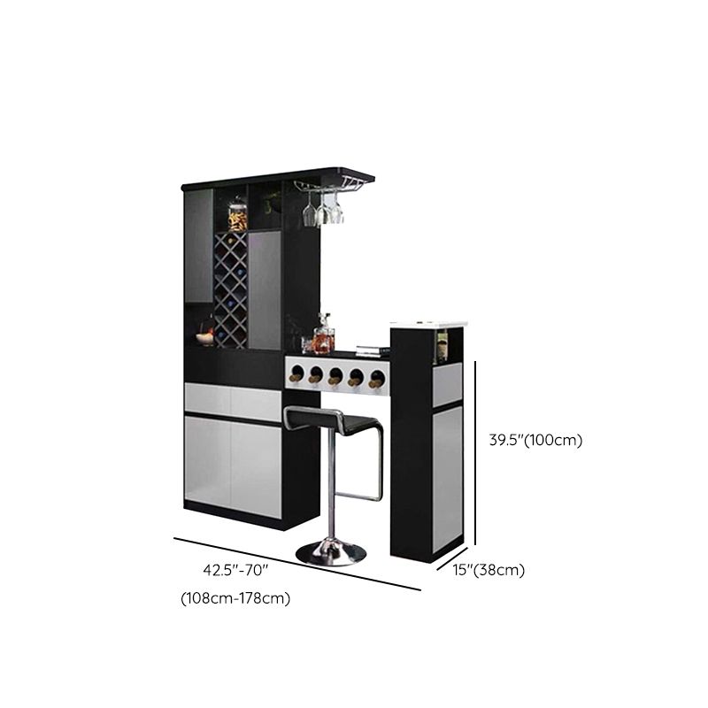 Contemporary Style 1/2 Pieces Wood Rectangular Bar Table Set for Dining Room