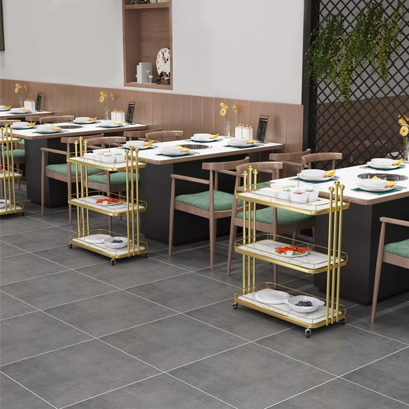 Open Storage Prep Table Modern Dining Room Rectangular Prep Table