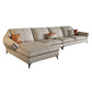 Sofa sectionnel contemporain sectionnel en cuir beige avec oreillers