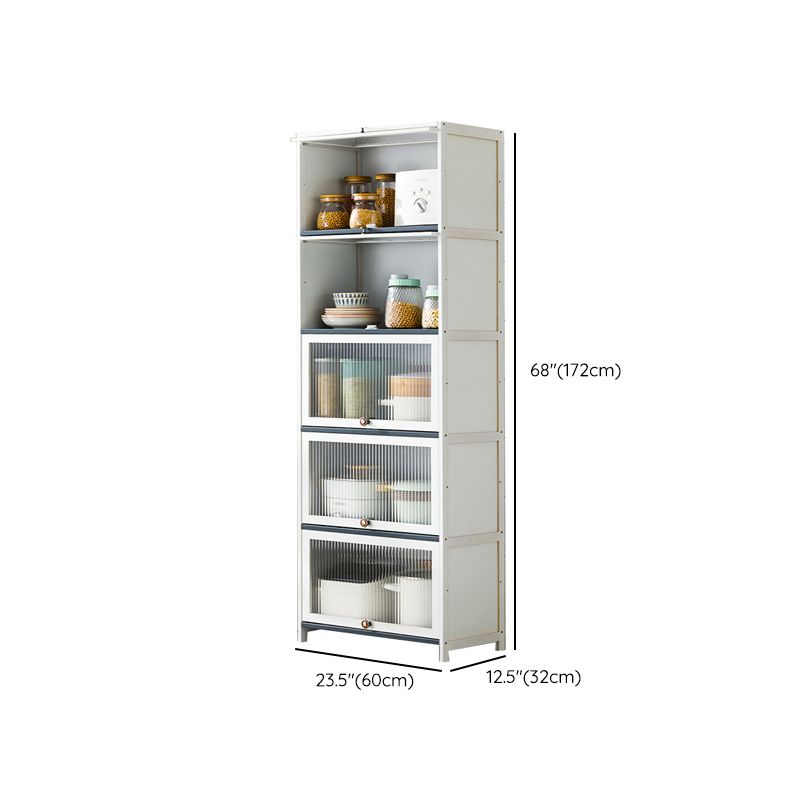 Server buffet di bambù bianco con porte di vetro moderno server da pranzo moderno