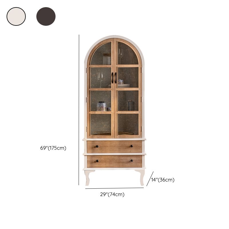 Traditional Solid Wood Display Stand Glass Doors Storage Cabinet for Living Room Clearhalo 'Display & China Cabinets' 'display_china_cabinets' 'furn' 'furn_display_china_cabinets' 'Furniture' 'Kitchen & Dining Furniture' 1200x1200_a233ca35-49a4-4814-8492-6e436890de11