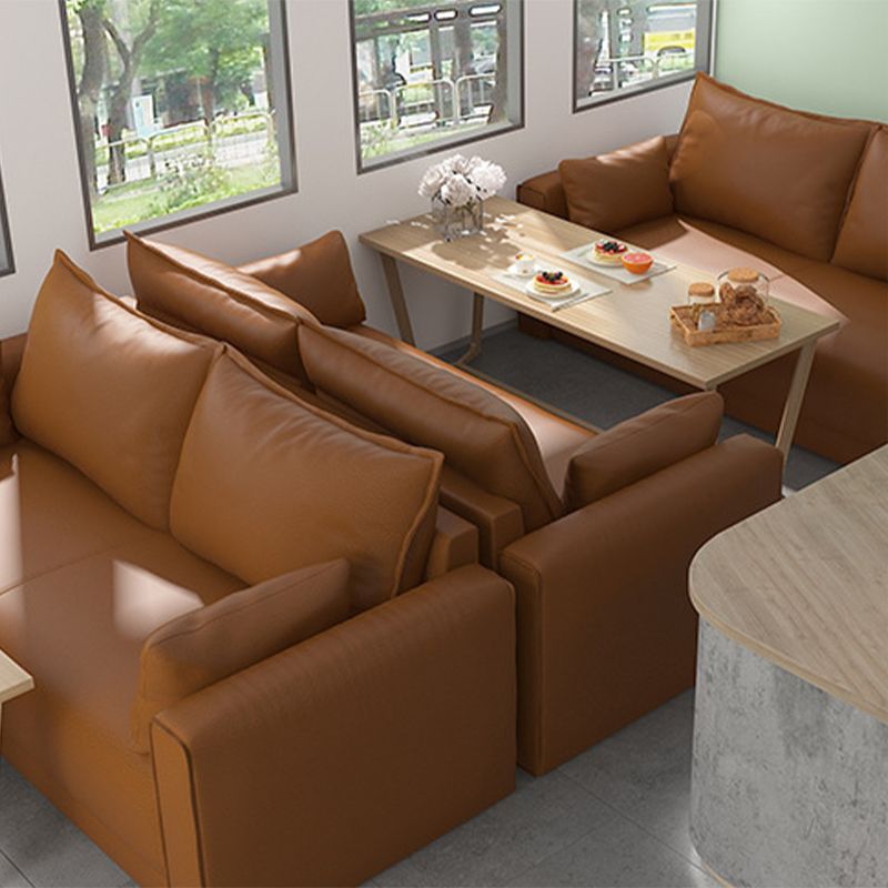 Standaard echt leer en faux lederen down vul spons loveseat