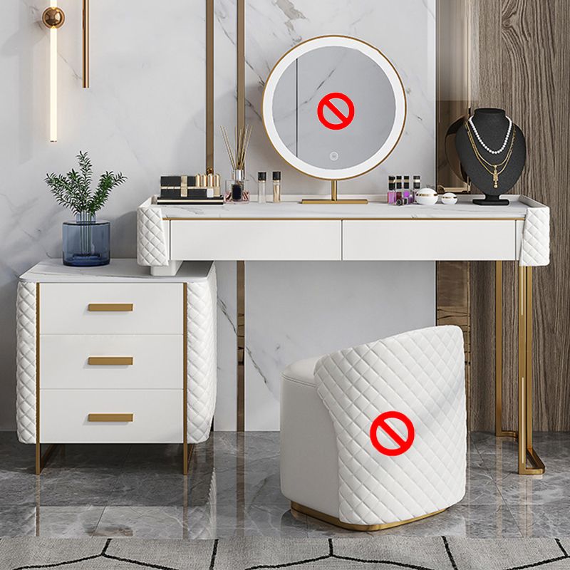 Glamstil Slate Top Eitelkeitstisch Kunstledermaterial Schminktisch Tisch