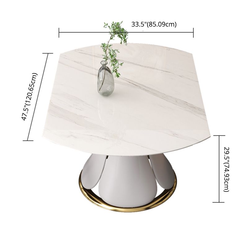 Contemporary Style Sintered Stone Dining Table with Built-in Storage Layer and Pedestal Base Clearhalo 'Dining Room Sets' 'Dining Tables & Seating' 'dining_room_set' 'furn' 'furn_dining_room_set' 'Furniture' 'furniture_dining_room_set' 'Kitchen & Dining Furniture' 'kitchen&dining_furn' 'kitchen' 1200x1200_a236cfad-2952-41c9-a9da-6078b3e760fc