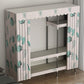 Contemporary Style Metal Wardrobe Cloth Rod Included Wardrobe Closet With Shelves