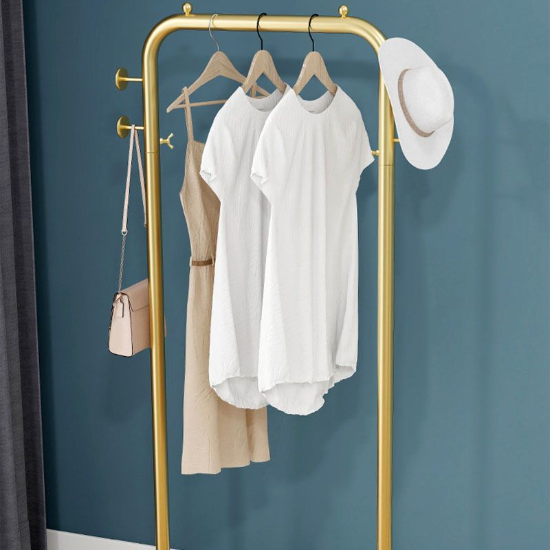 Modern Coat Rack Metal Hanging Rail and 4 Hooks Entry Hall Tree Clearhalo 'Entry & Mudroom Furniture' 'furn' 'furn_hall_tree_coat_racks' 'Furniture' 'Hall Trees & Coat Racks' 'hall_tree_coat_racks' 1200x1200_a23822ca-a9a4-4fa9-8753-959d095b3edb