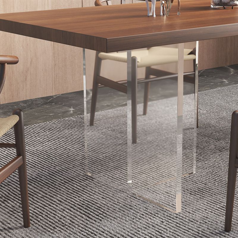 Modern Pine Wood Dining Set 1/4/6/7 Pieces Brown Dinette Set with Chairs Clearhalo 'Dining Room Sets' 'Dining Tables & Seating' 'dining_room_set' 'furn' 'furn_dining_room_set' 'Furniture' 'Kitchen & Dining Furniture' 1200x1200_a238cf40-8a55-46ee-98fe-308178b614a1