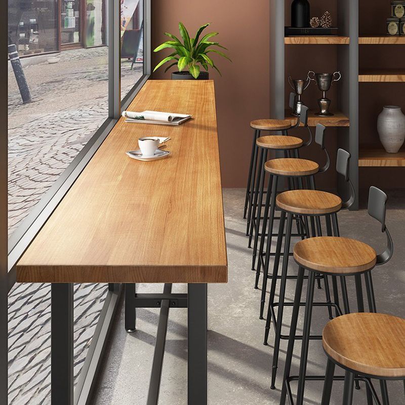 Modern 1/7 Pieces Bar Table Set Rectangle Wood Counter Table with High Stools for Cafe Clearhalo 'Bar Furniture' 'furn' 'furn_home_bar_bar_sets' 'Furniture' 'Home Bars & Bar Sets' 'home_bar_bar_sets' 'Kitchen & Dining Furniture' 1200x1200_a2399b2f-9026-4c47-8e12-18c46ba6ea56