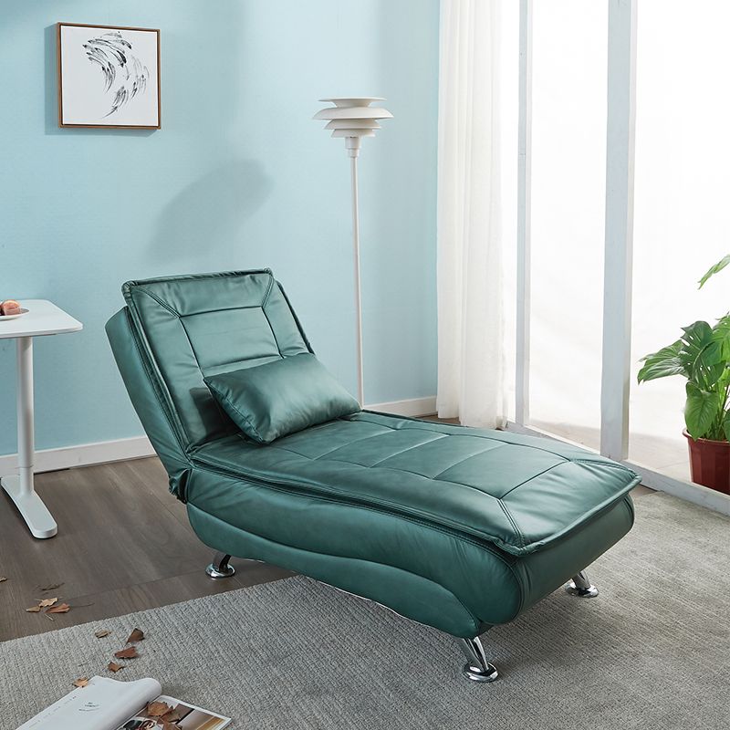 Chaise lounge acolchado moderno de cuero con brazos para sala de estar