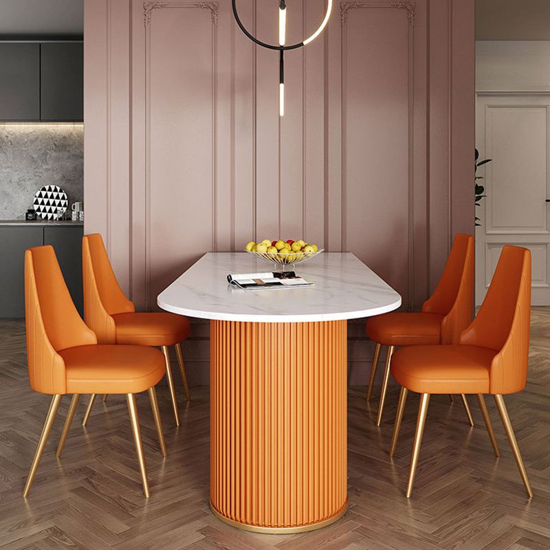 Free Form Sintered Stone Table for Restaurant Luxury White Top Table with Double Pedestal Clearhalo 'Dining Tables & Seating' 'Dining Tables' 'dining_table' 'Furniture' 'furniture_dining_table' 'Kitchen & Dining Furniture' 'kitchen' 'kitchen_dining_table' 1200x1200_a23c7250-76ea-4aa4-a6a6-022cc44c72df