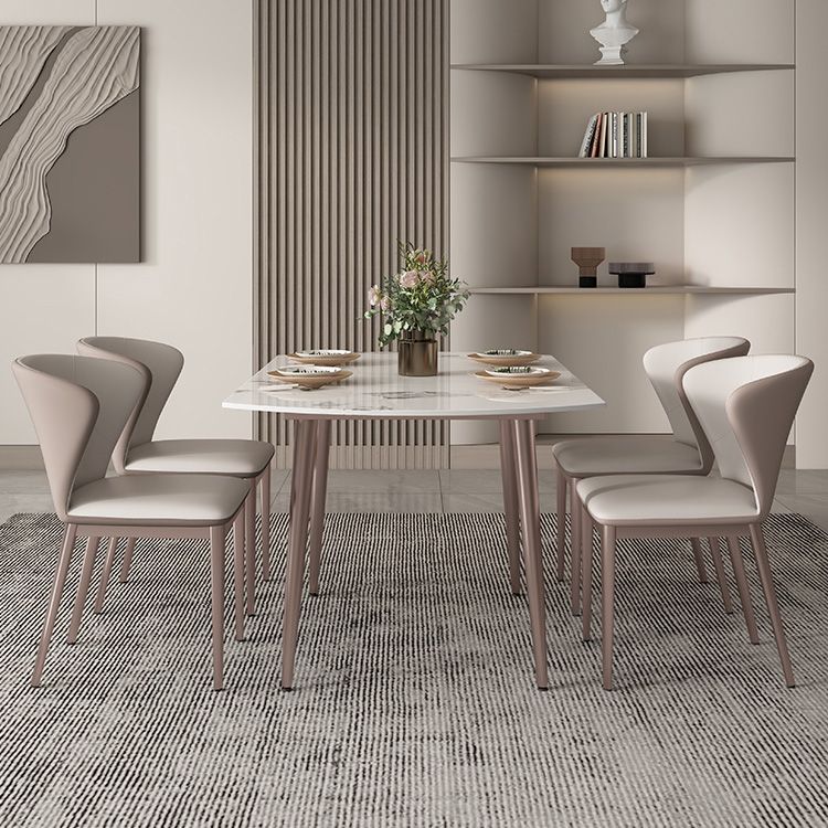Simple Sintered Stone Extendable Table White Round Shape Dining Table for Kitchen Clearhalo ' dining_table' 'Dining Tables & Seating' 'Dining Tables' 'furn' 'furn_dining_table' 'Furniture' 'furniture_dining_table' 'Kitchen & Dining Furniture' 'kitchen&dining_furn' 'kitchen' 'kitchen_dining_table' 1200x1200_a23cf31a-734e-4c61-9367-d23393a4a092