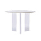 White Stone Dining Table Modern Round Dining Table with Acrylic Legs Clearhalo 'Dining Tables & Seating' 'Dining Tables' 'dining_table' 'furn' 'furn_dining_table' 'Furniture' 'Kitchen & Dining Furniture' 1200x1200_a23ebc9f-8e0d-4af9-8e4c-9455a9a2906d