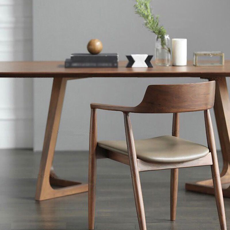 Solid Wood Top Dining Table Rectangle Pine Wood Table with Double Pedestal Base Clearhalo 'Dining Tables & Seating' 'Dining Tables' 'dining_table' 'furn' 'furn_dining_table' 'Furniture' 'furniture_dining_table' 'Kitchen & Dining Furniture' 'kitchen' 'kitchen_dining_table' 1200x1200_a23fdd2f-99a2-477d-9d29-2dbe987b4854