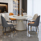 Stone Round Dining Table Contemporary Style Dining Site Table with Turntable Clearhalo 'Dining Tables & Seating' 'Dining Tables' 'dining_table' 'furn' 'furn_dining_table' 'Furniture' 'Kitchen & Dining Furniture' 1200x1200_a2428d99-c047-44bf-90bd-45ea74ec70f3