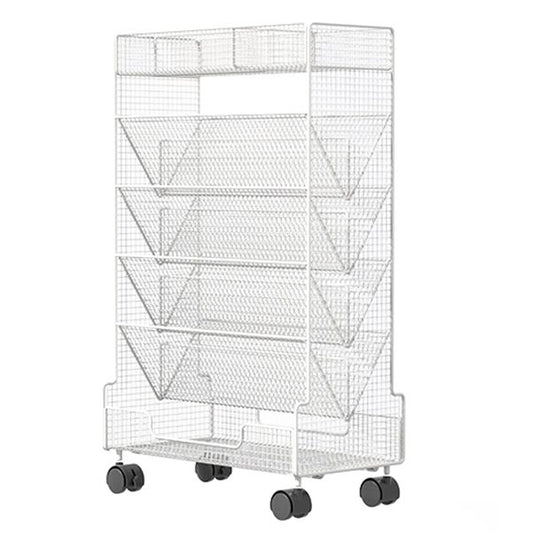 Contemporary Bookcase Vertical Metal Book Shelf for Study Room