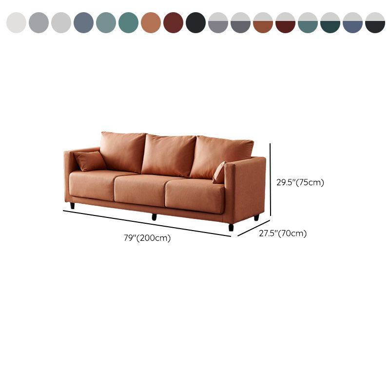 Mid-Century Modern Faux Leather Loose Back Seating Hair Pin Legs Sofa for Living Room Clearhalo 'furn' 'furn_sofas' 'Furniture' 'Living Room Furniture' 'Sofa' 'sofas' 1200x1200_a244c042-7715-42c3-97c6-11ddaaae574a
