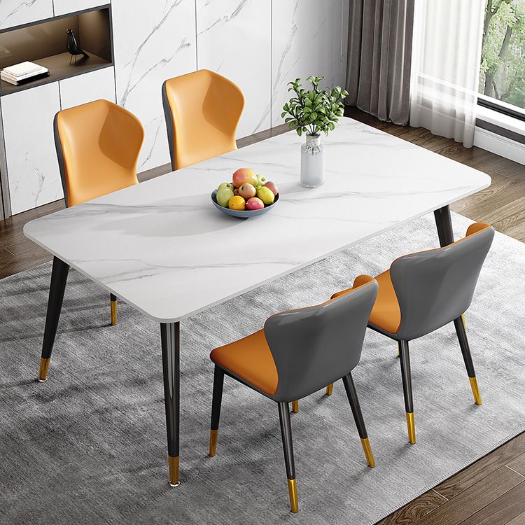 Glam Style Furniture Rectangle Stone Dining Room Table for Kitchen Clearhalo 'Dining Tables & Seating' 'Dining Tables' 'dining_table' 'furn' 'furn_dining_table' 'Furniture' 'Kitchen & Dining Furniture' 1200x1200_a2456c86-1bf6-4621-98cb-85d873964878