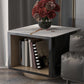 19" Wide Glam Corner Table Square Accent Side Table with Storage