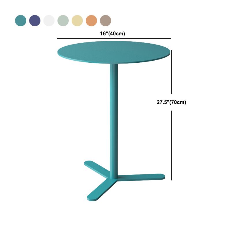 Mid-Century Metal Side End Table Pedestal Corner Table for Living Room