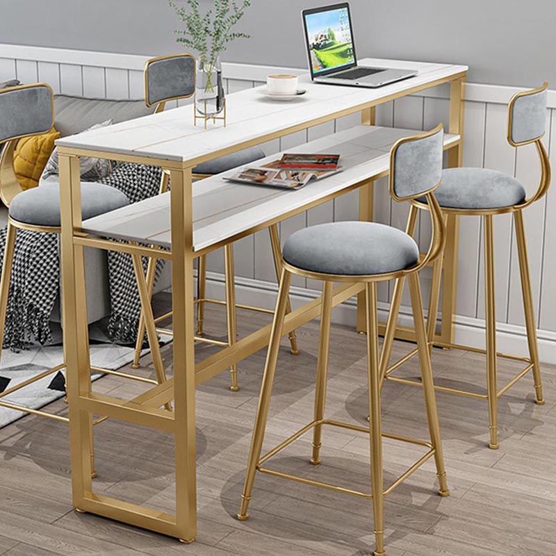 Indoor Stone Counter Wine Table Rectangle Footrest Bar Height Pub Table Clearhalo 'Bar Furniture' 'Bar Tables' 'bar_tables' 'furn' 'furn_bar_tables' 'Furniture' 'Kitchen & Dining Furniture' 1200x1200_a247b735-5f3c-4d5a-a7f9-f033ffb34eaa