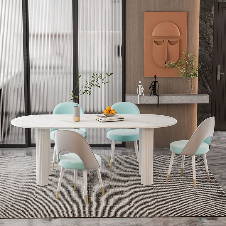 Solid Wood Legs Contemporary Free Form Dining Table Sintered Stone Dining Table for Kitchen Clearhalo ' dining_table' 'Dining Tables & Seating' 'Dining Tables' 'furn' 'furn_dining_table' 'Furniture' 'furniture_dining_table' 'Kitchen & Dining Furniture' 'kitchen&dining_furn' 'kitchen' 'kitchen_dining_table' 1200x1200_a248a37e-bd52-43f3-99b1-ad1abc4c32cc