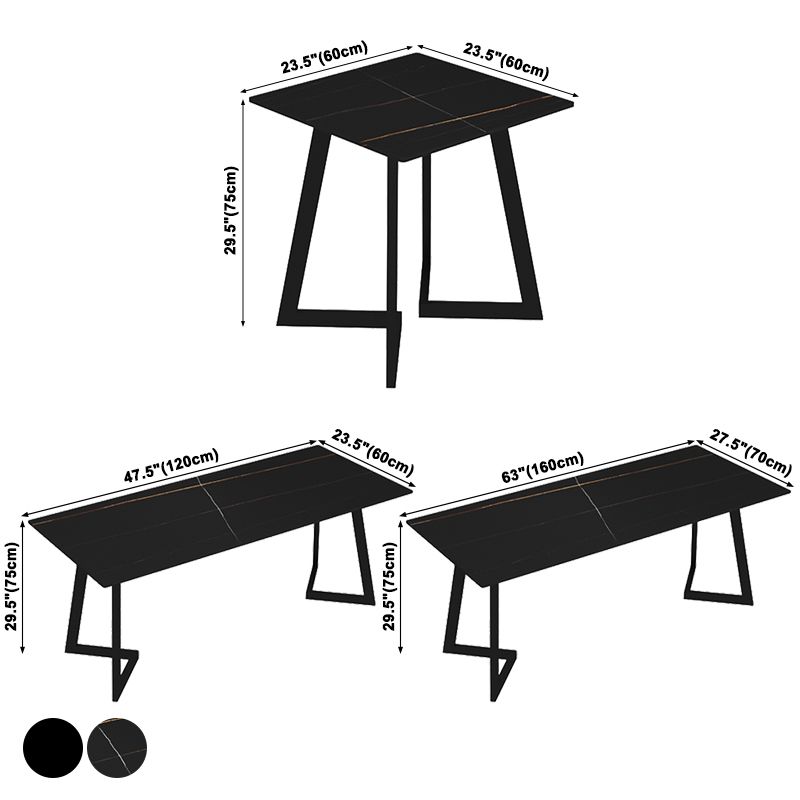 Industrial Black Dinner Room Kitchen Table Sled Base Table for Dining Room Clearhalo ' dining_table' 'Dining Tables & Seating' 'Dining Tables' 'furn' 'furn_dining_table' 'Furniture' 'furniture_dining_table' 'Kitchen & Dining Furniture' 'kitchen&dining_furn' 'kitchen' 'kitchen_dining_table' 1200x1200_a24960ee-dcb7-494f-8b64-a3090ae983d3