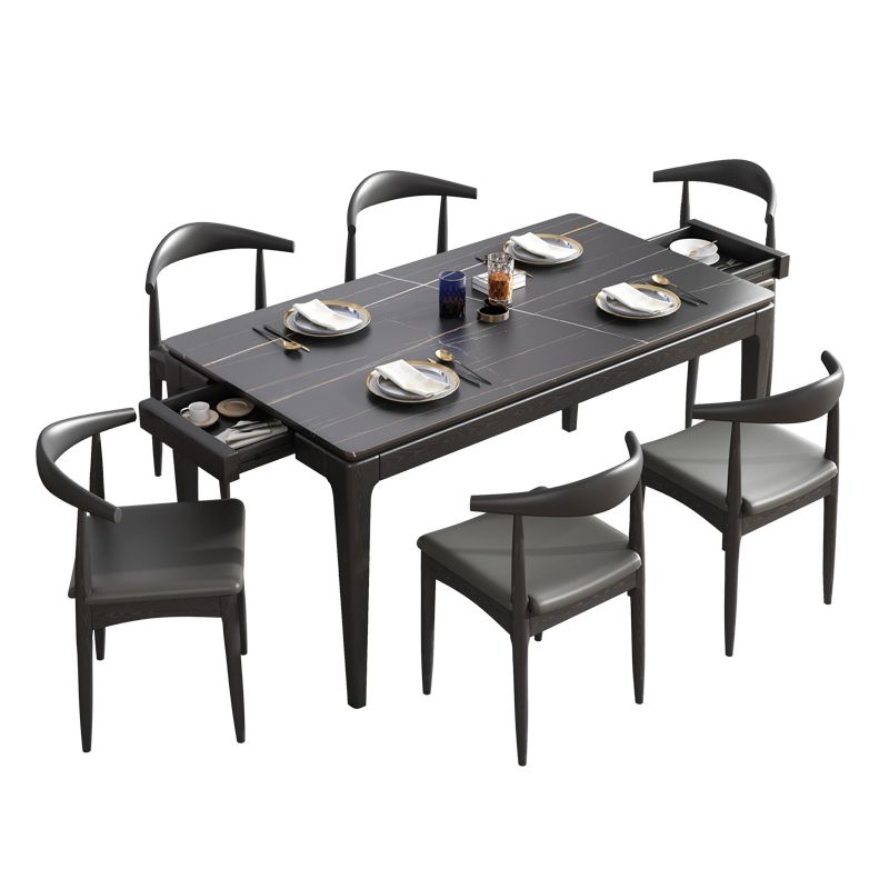 Stone Dining Site Table Midcentury Style Rectangle Dining Table for Kitchen Home Clearhalo ' dining_table' 'Dining Tables & Seating' 'Dining Tables' 'furn' 'furn_dining_table' 'Furniture' 'furniture_dining_table' 'Kitchen & Dining Furniture' 'kitchen&dining_furn' 'kitchen' 'kitchen_dining_table' 1200x1200_a249ed1e-461a-4f07-8a1a-31396817173c