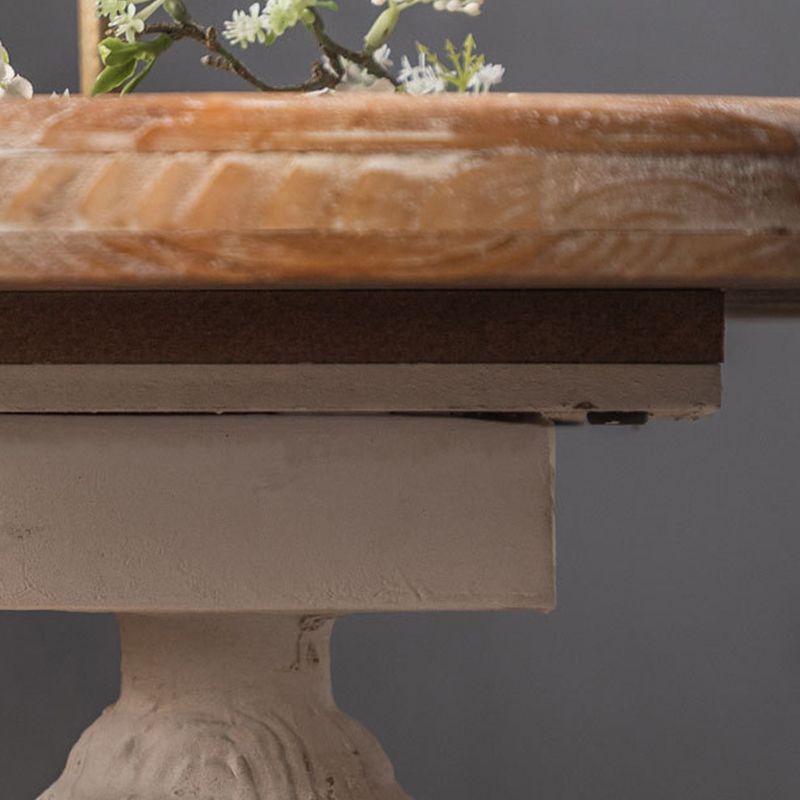 ペデスタルが苦しんでいる丸いソファサイドアクセントテーブル白い素朴なサイドエンドテーブル