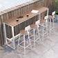 Rectangle Brown Top Bar Table Trestle Base Dining Table for Coffee Room Clearhalo 'Bar Furniture' 'Bar Tables' 'bar_tables' 'furn' 'furn_bar_tables' 'Furniture' 'Kitchen & Dining Furniture' 1200x1200_a24aa2e4-3399-4ac2-a03c-82670d866b94