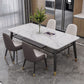 Slate and Metal Table Modern Minimalist Home Rectangular Dining Table