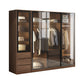 Brown Storage Cabinet with Glass Doors Contemporary Cabinet with Drawers