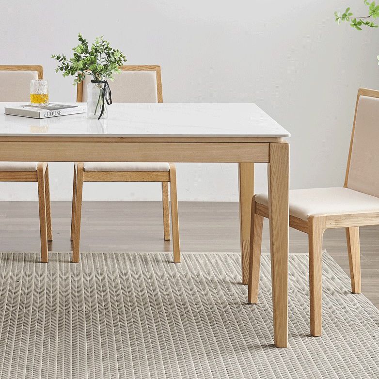 Solid Wood Mid-Century Modern Table Rectangle Sintered Stone Top Table with Legs Clearhalo ' dining_table' 'Dining Tables & Seating' 'Dining Tables' 'furn' 'furn_dining_table' 'Furniture' 'furniture_dining_table' 'Kitchen & Dining Furniture' 'kitchen&dining_furn' 'kitchen' 'kitchen_dining_table' 1200x1200_a24e2df6-6f67-44c3-97bc-1824646a73e5