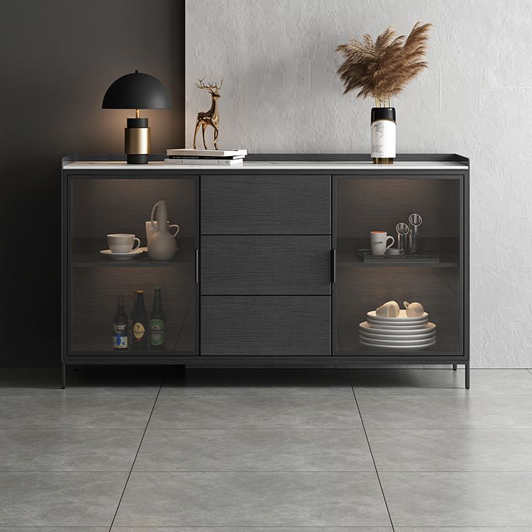 Modern Sideboard Buffet Cabinets Buffet Table with 3-Drawer and 2-Door Clearhalo 'buffet_sideboard' 'Buffets & Sideboards' 'furn' 'furn_buffet_sideboard' 'Furniture' 'Kitchen & Dining Furniture' 1200x1200_a24f07ce-20ae-4574-b725-bc4888a692f1