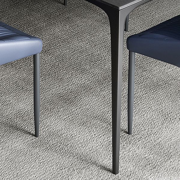 Modern Rectangular Grey Stone Top Dining Table with 4 Black Legs Clearhalo 'Dining Tables & Seating' 'Dining Tables' 'dining_table' 'furn' 'furn_dining_table' 'Furniture' 'Kitchen & Dining Furniture' 1200x1200_a250765d-1260-4e36-bcc2-cd77c2535145